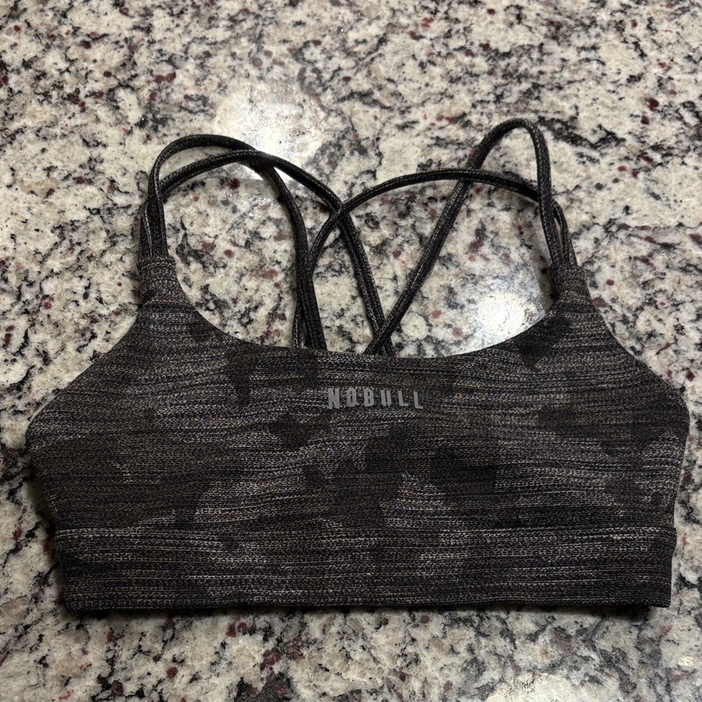 NOBULL Women's Charcoal Camo Sports Bra